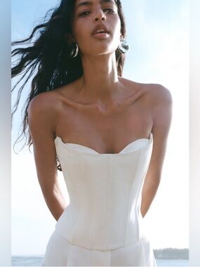 NWT| Shona Joy Oakley Strapless corset In Ivory US8 / AU12